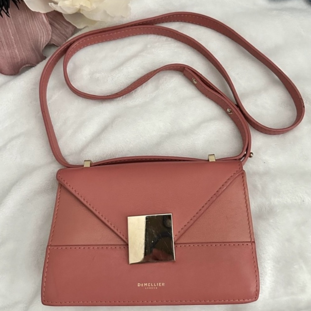 DeMellier Mini Copenhagen Coral Blush Crossbody Bag